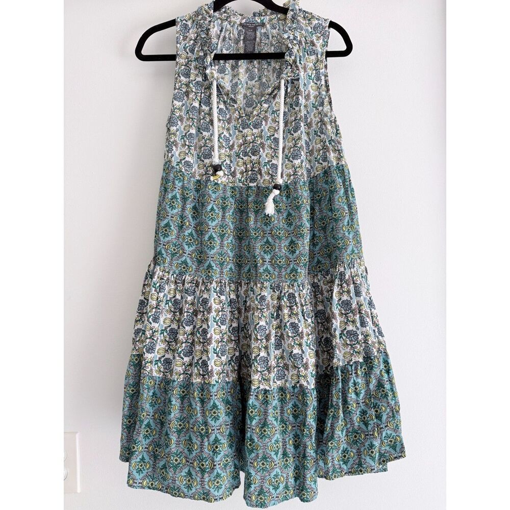 Chelsea & Theodore 100% Cotton Boho Floral Midi Dress Small